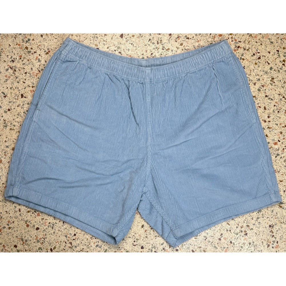 Obey Men's Blue‎ Drawstring Waist Corduroy Slash Pocket Shorts Size XXL